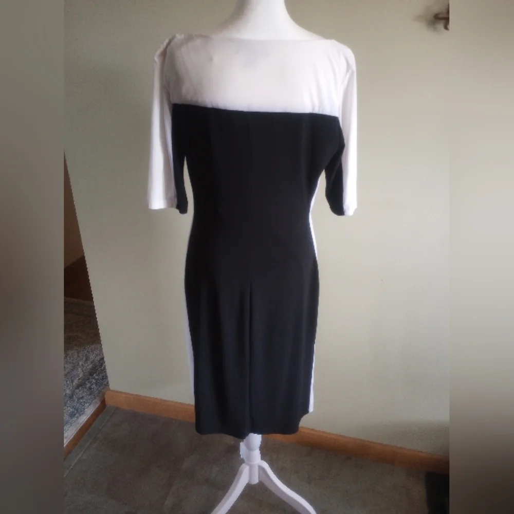 Chaps Black and White Dress size L - Picture 3 of 6